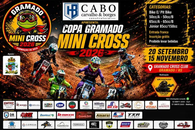 Imagem Gramado recebe a primeira Copa de Mini Cross com foco na formação de novos pilotos